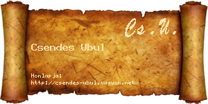 Csendes Ubul névjegykártya